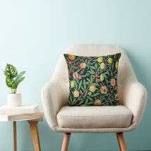 Vintage Fruit Pattern William Morris Throw Pillow