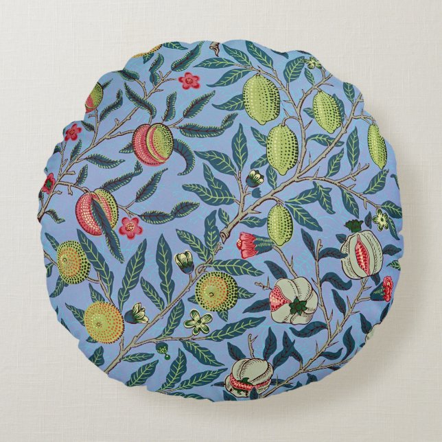Vintage Fruit Pomegranate Ornament Illustration Round Cushion (Front)