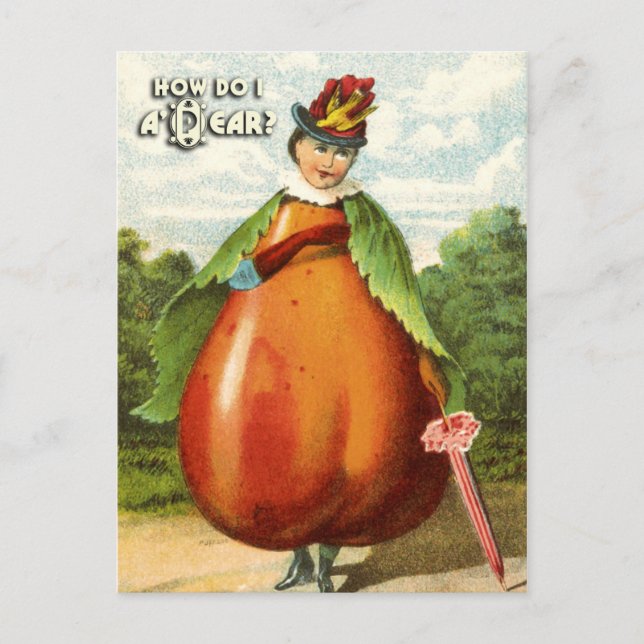 Vintage Fruit Postcard Series: Pear (Front)