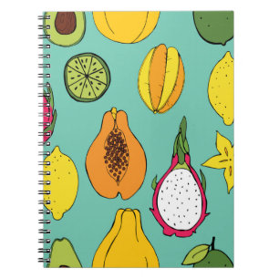 Vintage Fruit Seamless Illustration Notebook