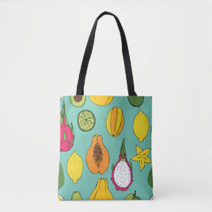 Vintage Fruit Seamless Illustration Tote Bag