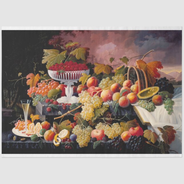 Vintage Fruit Still Life Painting Tissue Paper (Front)