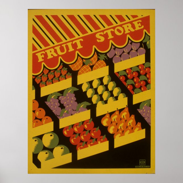 Vintage Fruit Store Poster (Front)