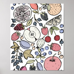 Vintage fruit themed, vintage poster