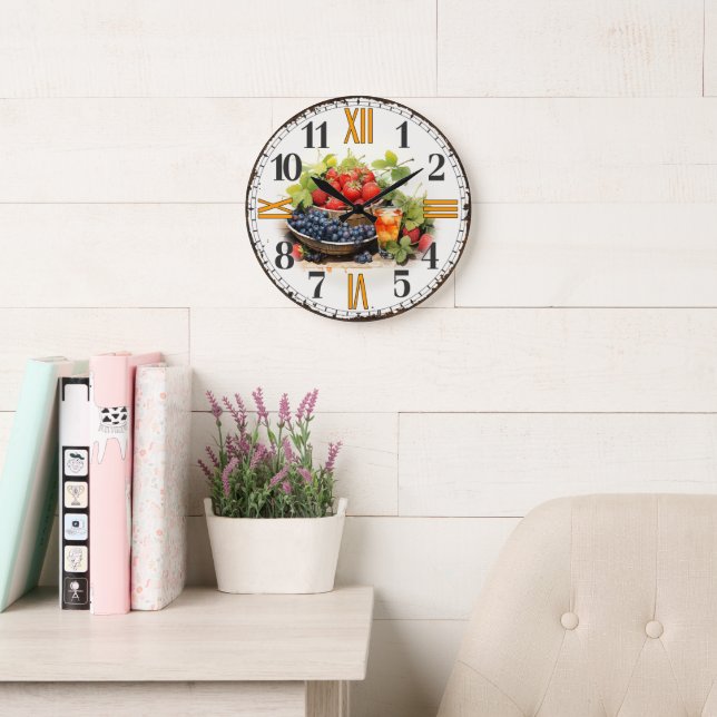Vintage Fruit Wall Clock (Reading Room)