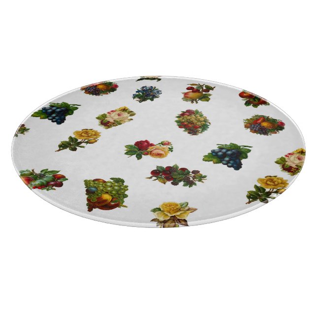 Vintage Fruits & Flowers Cutting Board (Corner)