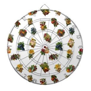 Vintage Fruits & Flowers Dartboard