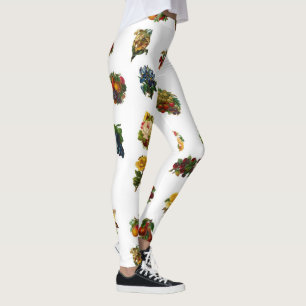 Vintage Fruits & Flowers Leggings
