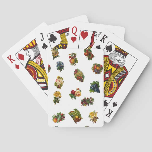Vintage Fruits & Flowers Playing Cards (Back)