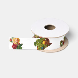 Vintage Fruits & Flowers Satin Ribbon