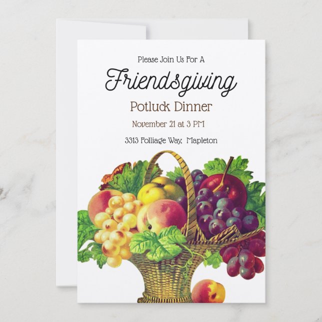 Vintage  Fruits - Friendsgiving Invitation (Front)