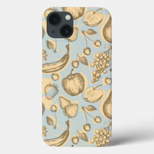 Vintage fruits pattern iPhone 13 case