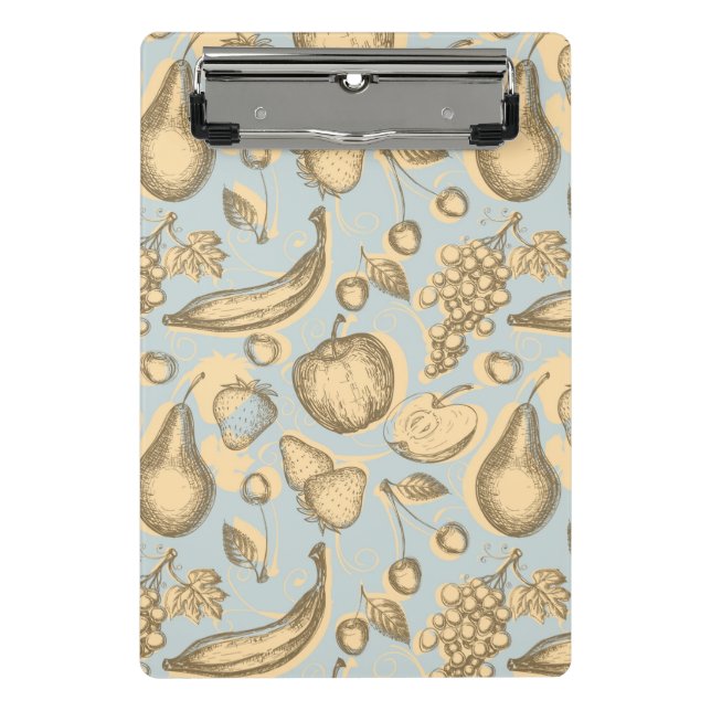 Vintage fruits pattern mini clipboard (Front)