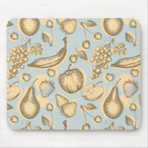 Vintage fruits pattern mouse mat