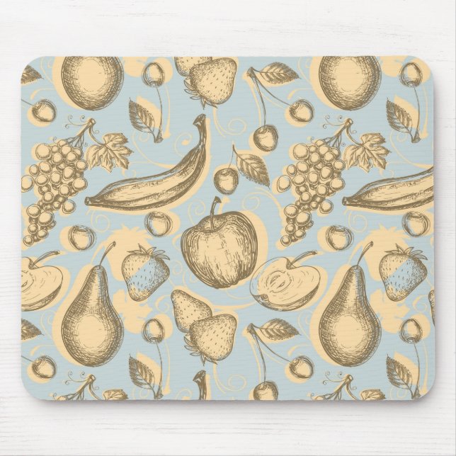 Vintage fruits pattern mouse mat (Front)