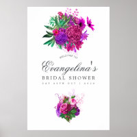 Vintage Fuchsia and Purple Bridal Shower Welcome