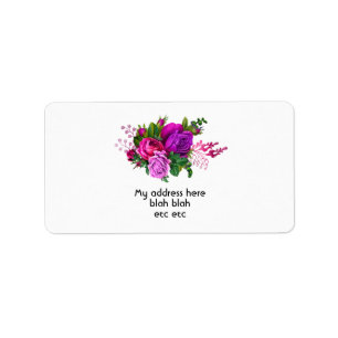 Vintage Fuchsia and Purple Shabby Wedding Label
