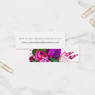 Vintage Fuchsia and Purple Shabby Wedding RSVP