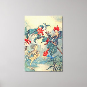 Vintage Fuchsia Fairies Canvas Print