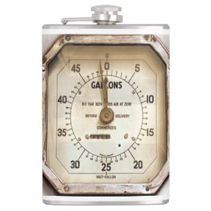 VINTAGE FUEL GAUGE HIP FLASK