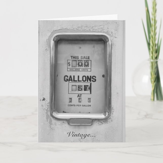 Vintage Fuel Pump / Bowser Dial - Greeting Card (Front)