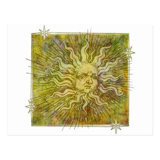 Vintage Full Sun Face Postcard