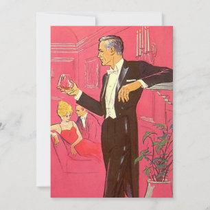 Vintage Fun Blank Uptown Cocktail Party Invitation