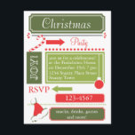 Vintage Fun Christmas Invitation<br><div class="desc">a fun vintage collage of retro-inspired tags and art,  in a colour scheme that pops!</div>