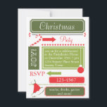 Vintage Fun Christmas Invitation<br><div class="desc">a fun vintage collage of retro-inspired tags and art,  in a colour scheme that pops!</div>