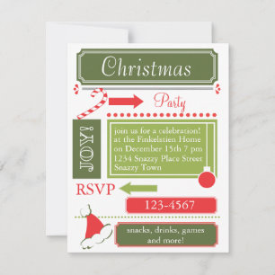 Vintage Fun Christmas Invitation