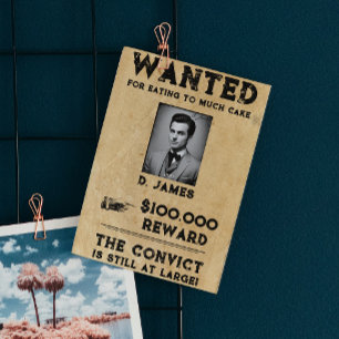 Vintage Fun Convict Reward Wanted Postcard
