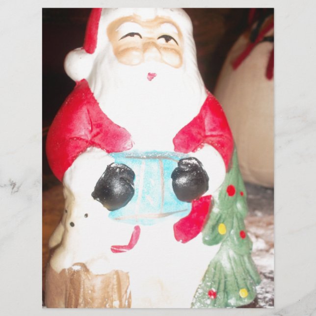 Vintage Fun Santa with Snow Art Print (Front)