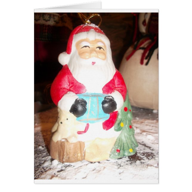 Vintage Fun Santa with Snow Art Print (Front)