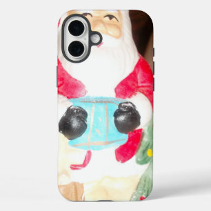 Vintage Fun Santa with Snow Art Print iPhone 16 Plus Case