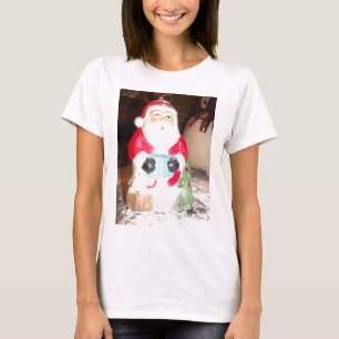 Vintage Fun Santa with Snow Art Print T-Shirt