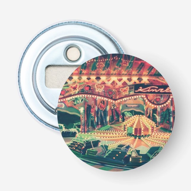 Vintage Funfair at Night Bottle Opener (Front)