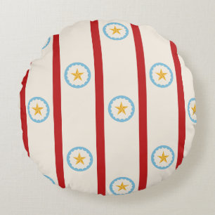 Vintage Funhouse Circus Stars Retro Carnival   Round Cushion