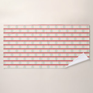 Vintage Funhouse Circus Stars & Stripes Pattern Bath Towel Set