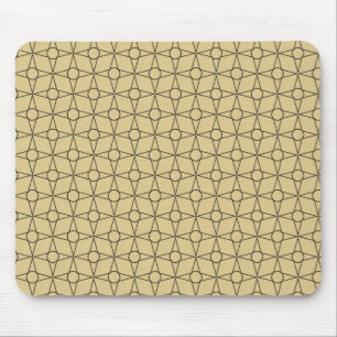 Vintage Funk Geometric Mousepad, Champagne Gold Mouse Mat