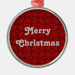 Vintage Funk Premium Round Ornament, Dark Red Metal Tree Decoration