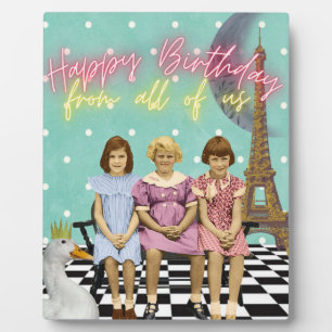 Vintage Funky Group Birthday Greetings  Plaque