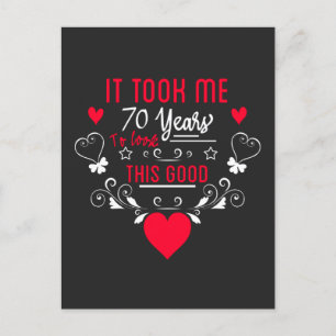 vintage Funny 70 years old saying quote Postcard