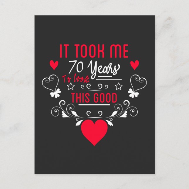 vintage Funny 70 years old saying quote Postcard (Front)