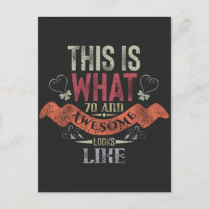 vintage Funny 70 years old saying quote saying Postcard