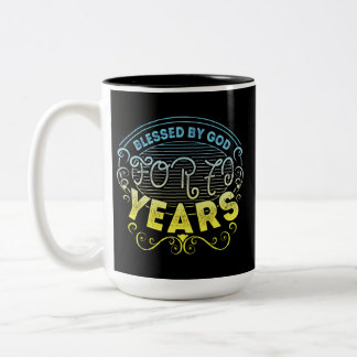 vintage Funny 70 years old saying quote Two-Tone Coffee Mug