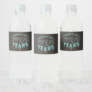 vintage Funny 70 years old saying quote Water Bottle Label