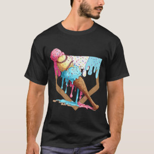 Vintage Funny Baseball Ice Cream Dripping Baseball T-Shirt