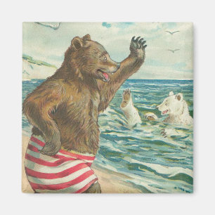 Vintage Funny Bear Magnet