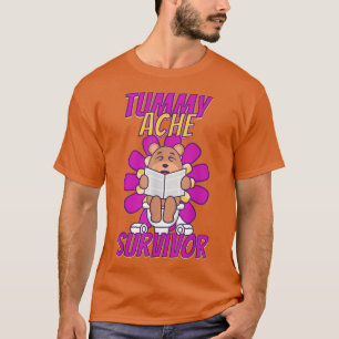 Vintage Funny Bear Tummy Ache Survivor Stomachache T-Shirt