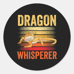 Vintage Funny Bearded Dragon Reptile Lizard Dinosa Classic Round Sticker
